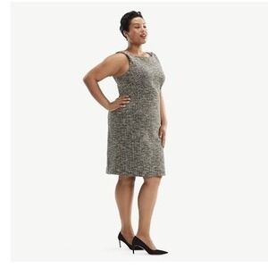 MM LaFleur Lydia Tweed Sheath Dress Stretch Business Professional Minimalist 1+